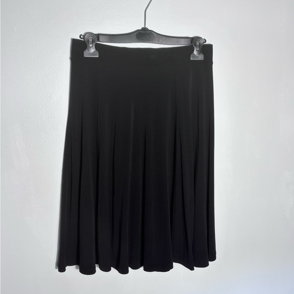 Lands’ End Black Midi Flair Skirt, Size M